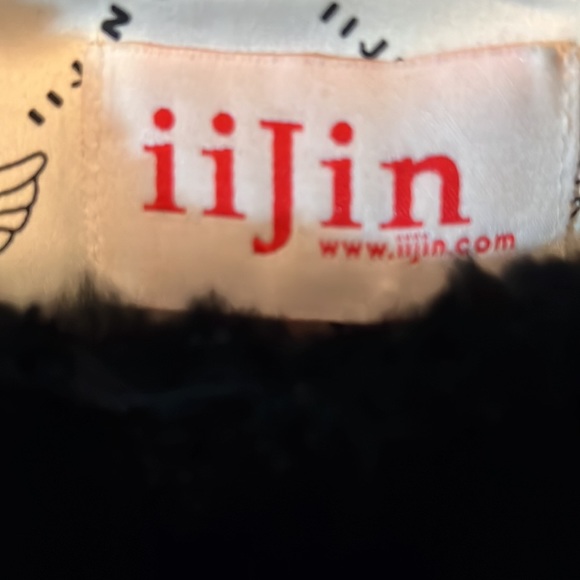 IiJin 100% wool SZ2 pullover lined knit cuff black ring 5” slit sides warm NWOT - Picture 2 of 14